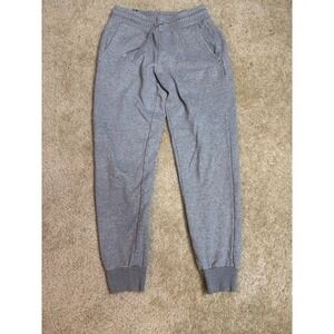 Puma Jogger Sweatpants Mens S Gray Logo Athletic Lounge Pants Pockets Drawstring